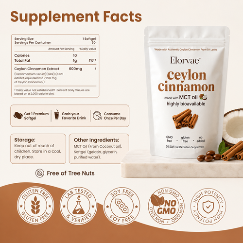 Ceylon Cinnamon 7200mg Equivalent W/ MCT Oil